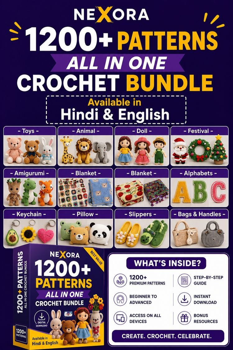 Nexora 1200+ Patterns All In One Crochet Bundle